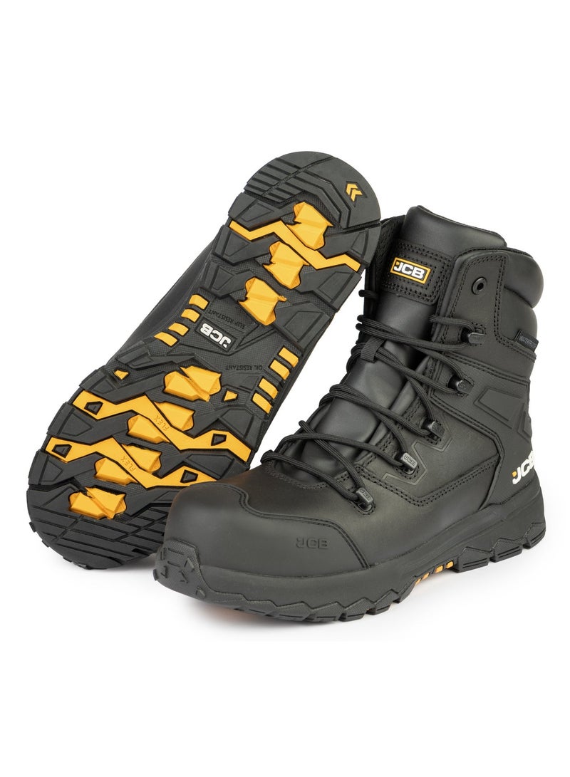 JCB 8-Inch Safety Boot – Composite Toe, Waterproof, Puncture Resistant, Anti-Static, Oil & Slip Resistant | JCB-0011B – Black - Image 2