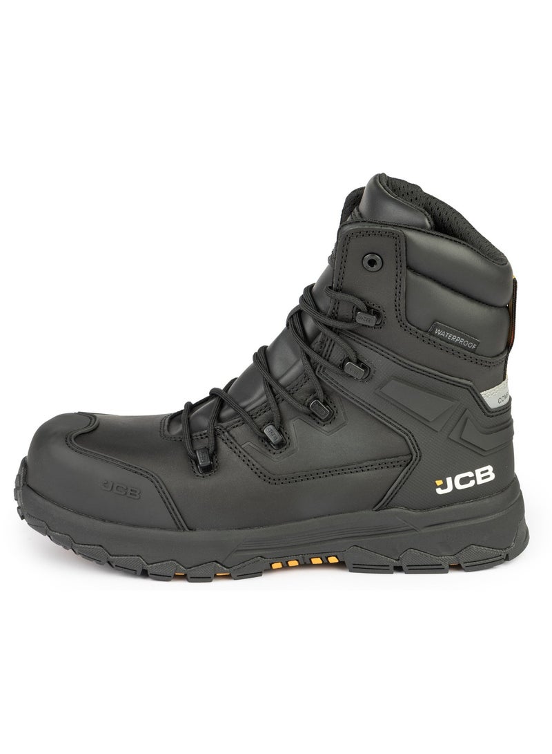 JCB 8-Inch Safety Boot – Composite Toe, Waterproof, Puncture Resistant, Anti-Static, Oil & Slip Resistant | JCB-0011B – Black - Image 2