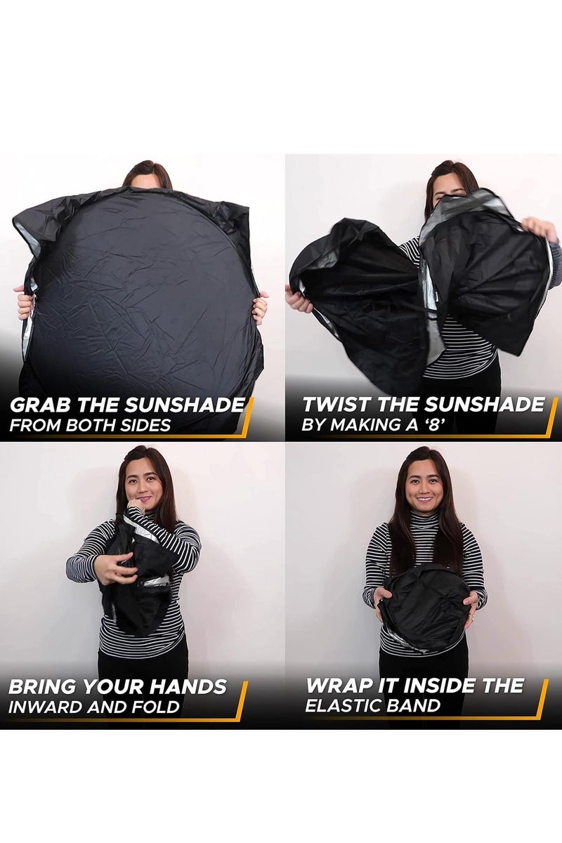 Flushrenic Car Windshield Sun Shade,Blocks UV Rays Sun Visor Protector, Sunshade To Keep Your Vehicle Cool And Damage Free, Fits Windshields of Various Sizes - Image 4