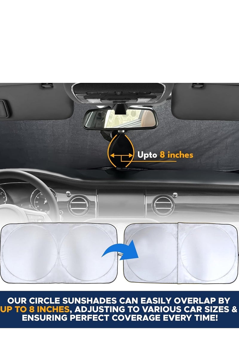 Flushrenic Car Windshield Sun Shade,Blocks UV Rays Sun Visor Protector, Sunshade To Keep Your Vehicle Cool And Damage Free, Fits Windshields of Various Sizes - Image 2