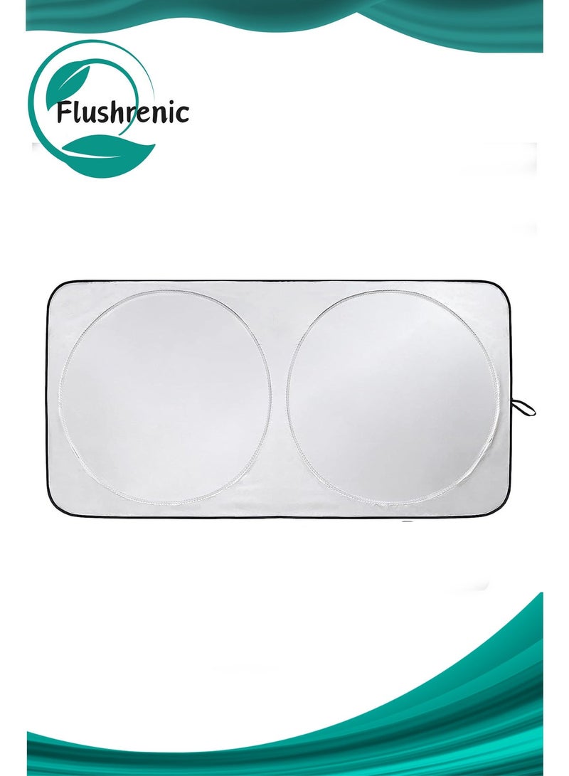Flushrenic Car Windshield Sun Shade,Blocks UV Rays Sun Visor Protector, Sunshade To Keep Your Vehicle Cool And Damage Free, Fits Windshields of Various Sizes - Image 1