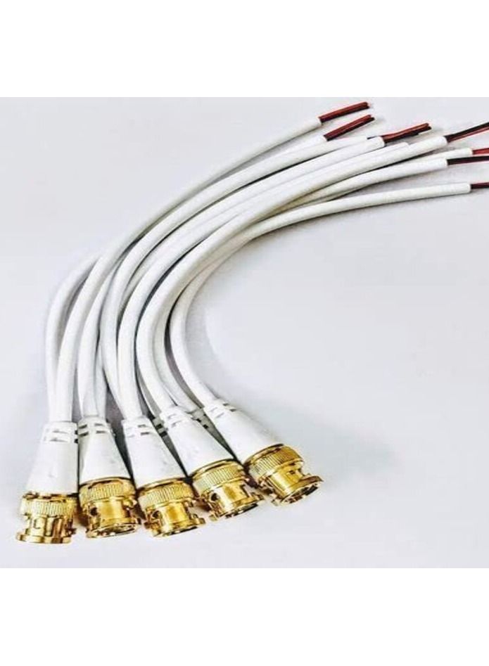 BNC Male Video Connector - White - 10 Pieces - Image 1