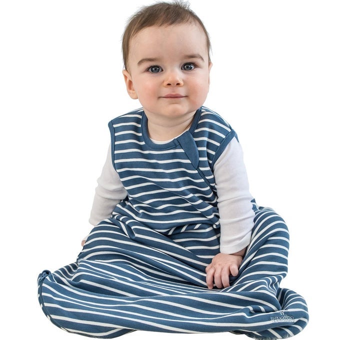MERINO WOOL AND ORGANIC COTTON BABY SLEEP BAG 4 SEASON CLASSIC SLEEP SACK FOR BABY TWOWAY ZIPPER SLEEPING BAG FOR BABY AND TODDLER 618 MONTHS NAVY BLUE