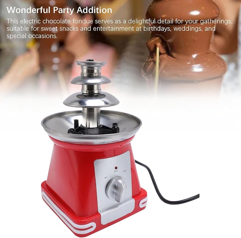 Mini Stainless Steel Chocolate Fountain Electric Fondue Tower 110V US Plug for Party Buffet - Image 5