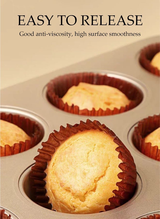 DUNISO 6-Cup Cupcake Muffin Pan Nonstick Carbon Steel Muffin Pan Tray Reusable Muffin Pan Tray Mold Regular Size Cupcake Baking Pan Molds for Oven Dishwasher Safe - Image 2