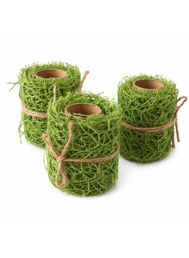 Premium Mesh Fabric Decoration Ribbon (274 * 6.35 cm)- Net Weave Design for Gift Wrapping, Flower Bouquets & DIY Crafts - Elegant Decorative Ribbon for Parties & Home Decor, 3 Pcs - Image 1