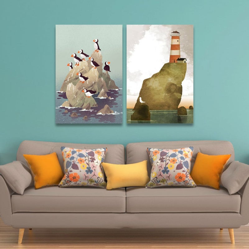 ماركتنا لوحة قماشية ثنائية بتصميم مودرن بمقاس اجمالي 100×70 سم - Image 1