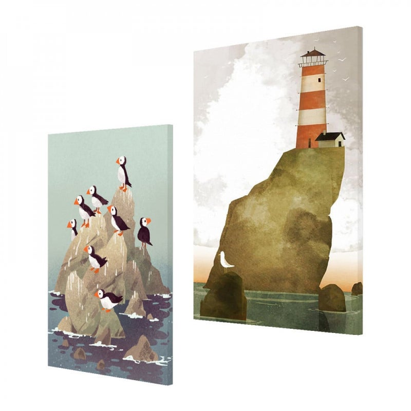 ماركتنا لوحة قماشية ثنائية بتصميم مودرن بمقاس اجمالي 100×70 سم - Image 2