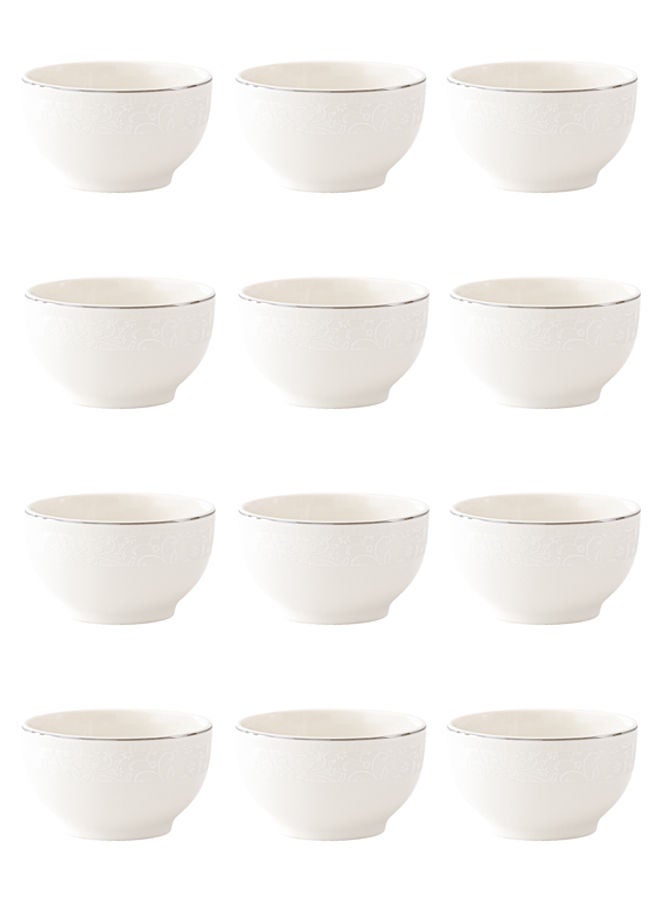 Celia 12-Piece Porcelain Bowl Set White 3.75 inch - Image 1