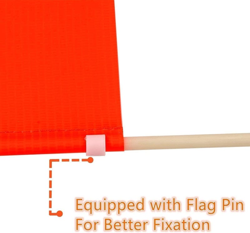 Uelfbaby 2Pcs Bike Flags Polyester Full Color Tear-Resistant Flag Waterproof Orange Safety Flag with 6-Foot Adjustable Height Heavy Duty Fiberglass Pole - Image 3