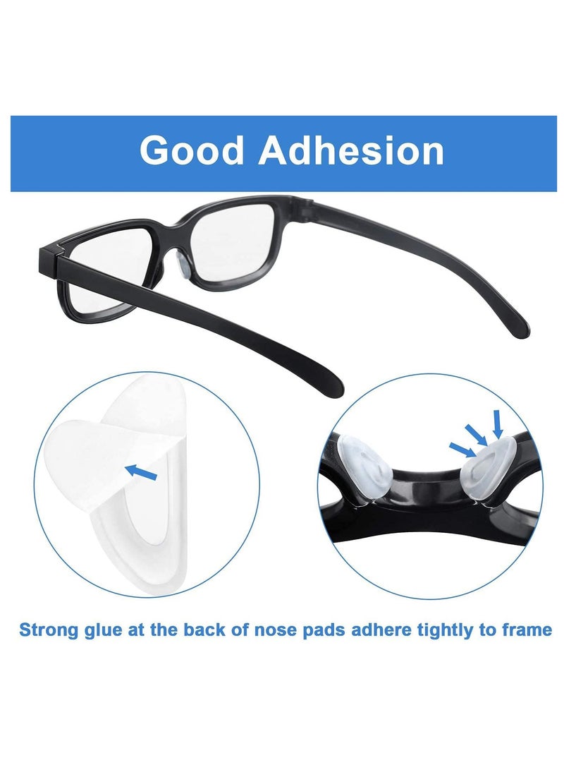 Meetion Adhesive Eye Glasses Nose Pads, D Shape Stick on Anti-Slip Soft Silicone, Adhesive Nose Pads Glasses Nose Pad for Glasses, Eyeglasses and Sunglasses(12Pairs,15x6x1.5mm)  - Image 3