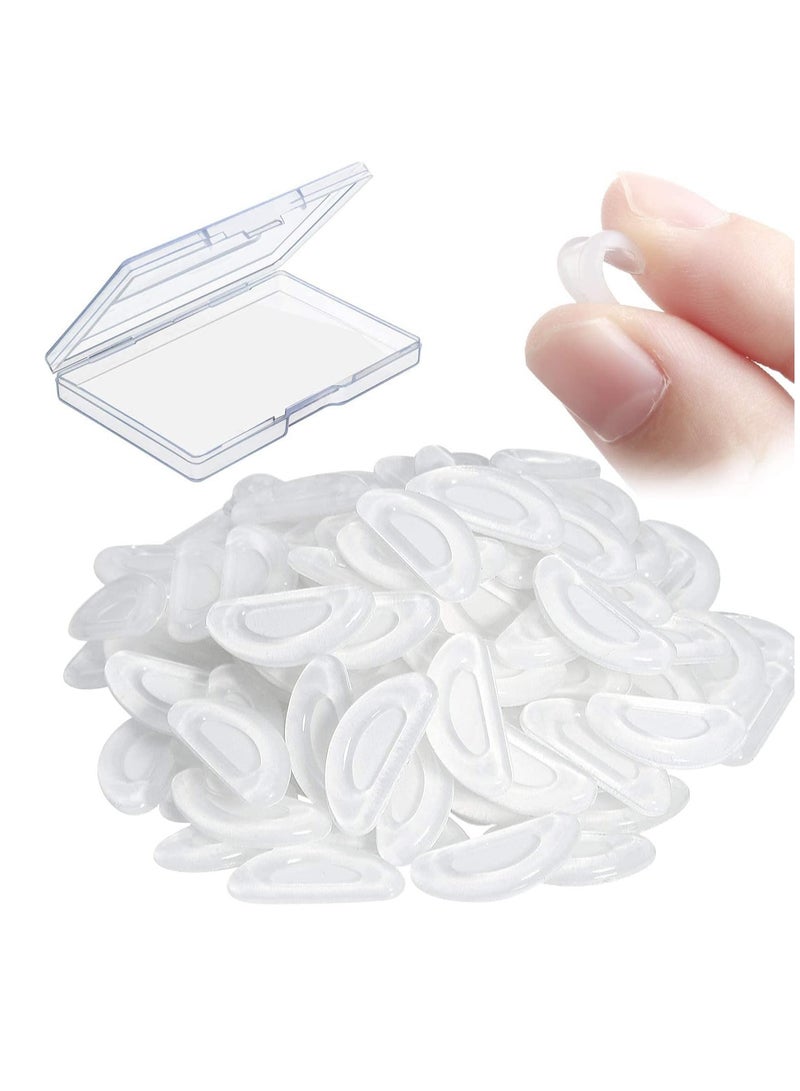 Meetion Adhesive Eye Glasses Nose Pads, D Shape Stick on Anti-Slip Soft Silicone, Adhesive Nose Pads Glasses Nose Pad for Glasses, Eyeglasses and Sunglasses(12Pairs,15x6x1.5mm)  - Image 1