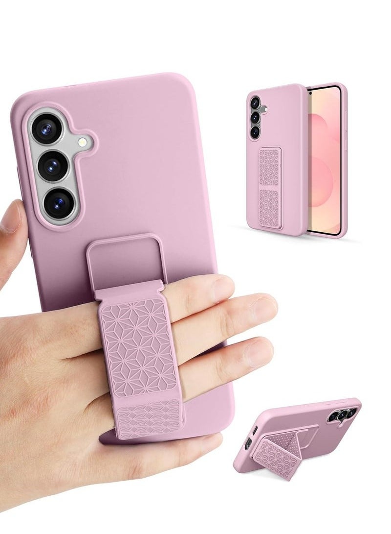 TIGER Samsung Galaxy S25 Plus Case Cover Magnetic Car Mount Kickstand Holder || Vertical & Horizontal Hand Strap Silicone Slim Fit Soft Touch Protective Case for 6.7-inch Samsung Galaxy S25 Plus | Full Protection & Convenience Pink - Image 1