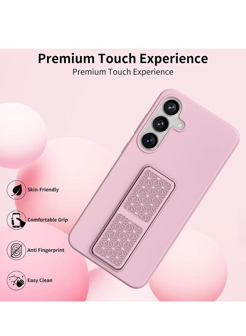 TIGER Samsung Galaxy S25 Plus Case Cover Magnetic Car Mount Kickstand Holder || Vertical & Horizontal Hand Strap Silicone Slim Fit Soft Touch Protective Case for 6.7-inch Samsung Galaxy S25 Plus | Full Protection & Convenience Pink - Image 4