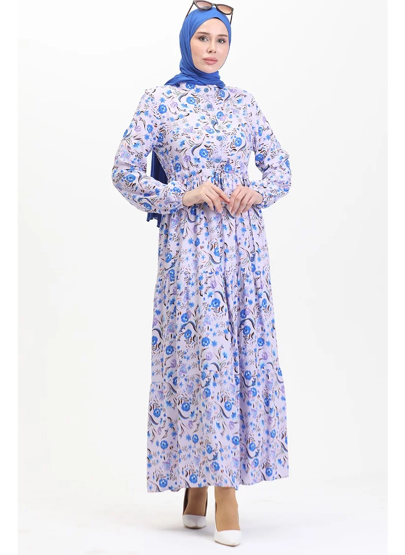 سيفا ميرفي Belmando Elastic Sleeve Viscose Dress 0484-01 Lilac