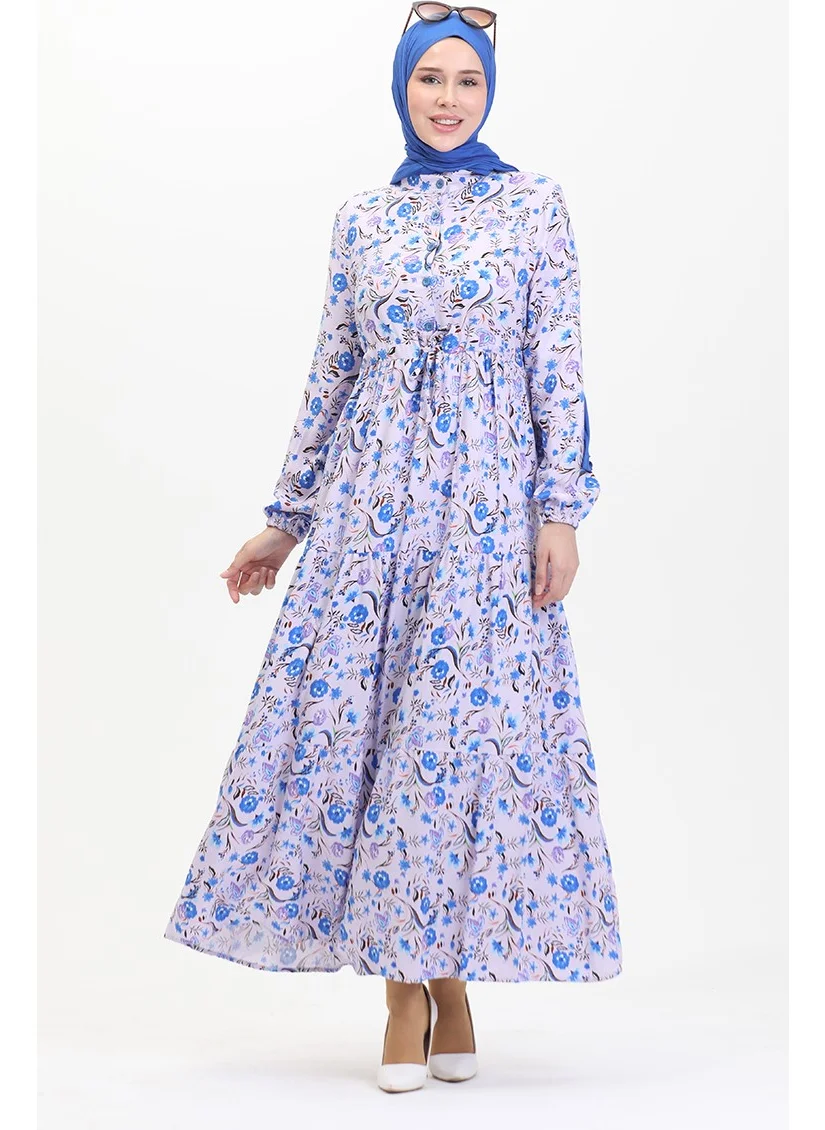 سيفا ميرفي Belmando Elastic Sleeve Viscose Dress 0484-01 Lilac