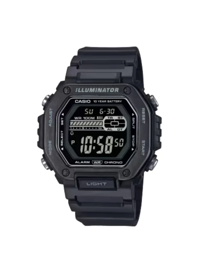 كاسيو Men's Digital Display Watch With Black Resin Strap - MWD-110HB-1BVDF
