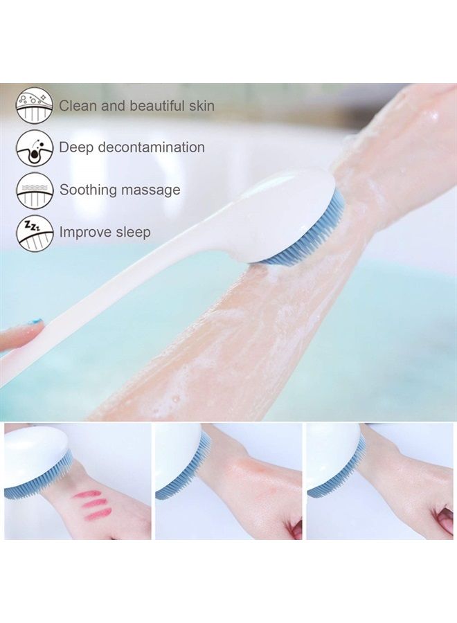 V-TOP Back Scrubber for Shower, Silicone Body Scrubber Long Handle with Soft Bristles, Bath Body Washer Shower Exfoliator Brush for Men and Women, BPA Free, Non-Slip  - Image 4