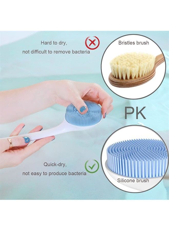 V-TOP Back Scrubber for Shower, Silicone Body Scrubber Long Handle with Soft Bristles, Bath Body Washer Shower Exfoliator Brush for Men and Women, BPA Free, Non-Slip  - Image 5