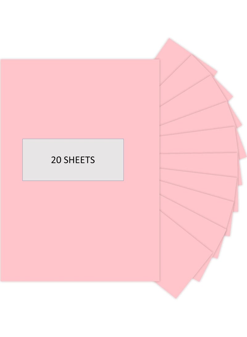 Funbo 20-Piece 50x70cm Size Bristol Card Chart Paper 220gsm Thickness Light Pink - Image 1