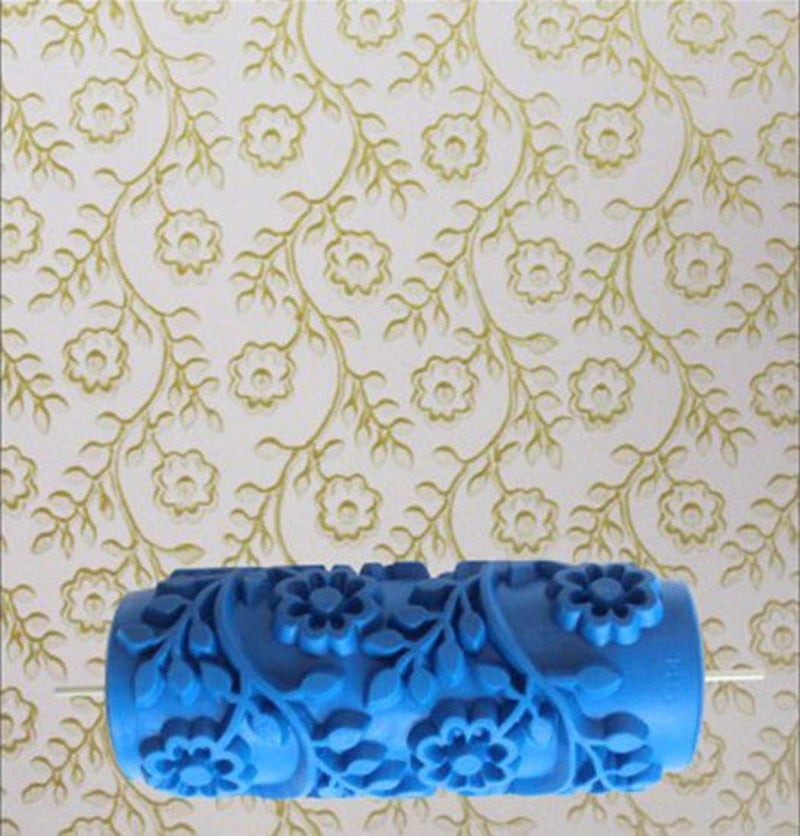 BUUEERR 5 Pattern Paint Roller Brush Sleeve Texture Stencil Wall Decor DIY Tools Decorative Texture Roller 5C96384