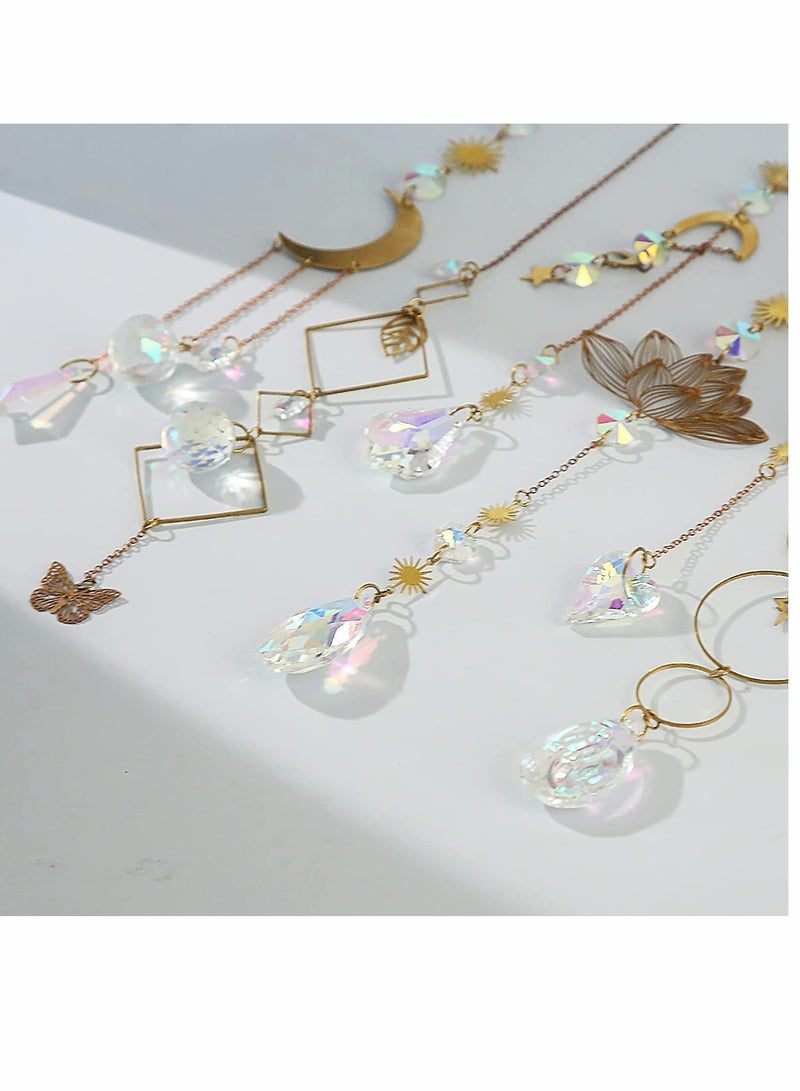 Sun Catcher 6Pieces Colorful Crystals Suncatcher Hanging for Window Crystal Ball Prism Rainbow Maker Pendants for Garden  Tree Wedding Party Patio Backyard Car Home Indoor Outdoor Decoration - Image 3