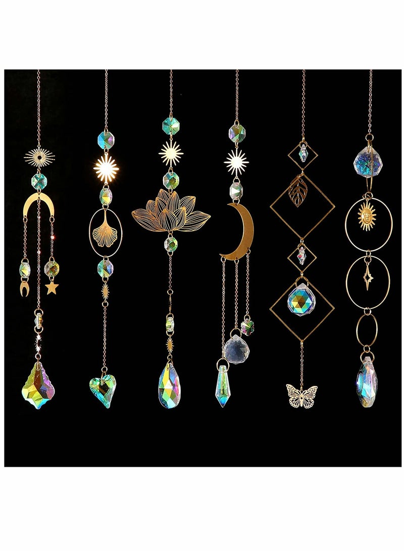 Sun Catcher 6Pieces Colorful Crystals Suncatcher Hanging for Window Crystal Ball Prism Rainbow Maker Pendants for Garden  Tree Wedding Party Patio Backyard Car Home Indoor Outdoor Decoration - Image 4