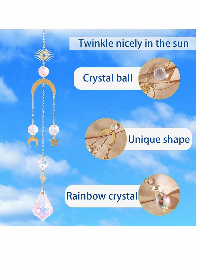 Sun Catcher 6Pieces Colorful Crystals Suncatcher Hanging for Window Crystal Ball Prism Rainbow Maker Pendants for Garden  Tree Wedding Party Patio Backyard Car Home Indoor Outdoor Decoration - Image 5