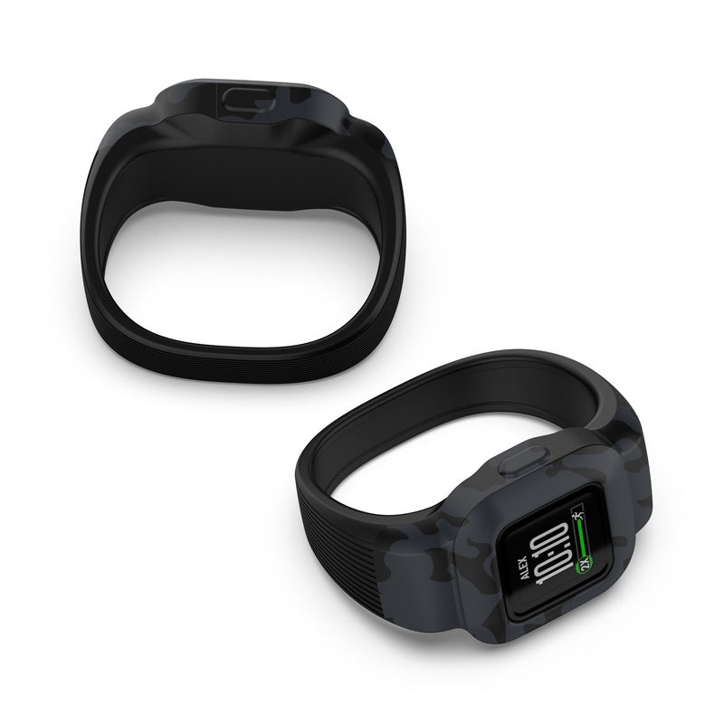 S-TOP For Garmin Vivofit JR3 No Buckle Silicone Printing Watch Band, Size:L(Camouflage Gray) - Image 3