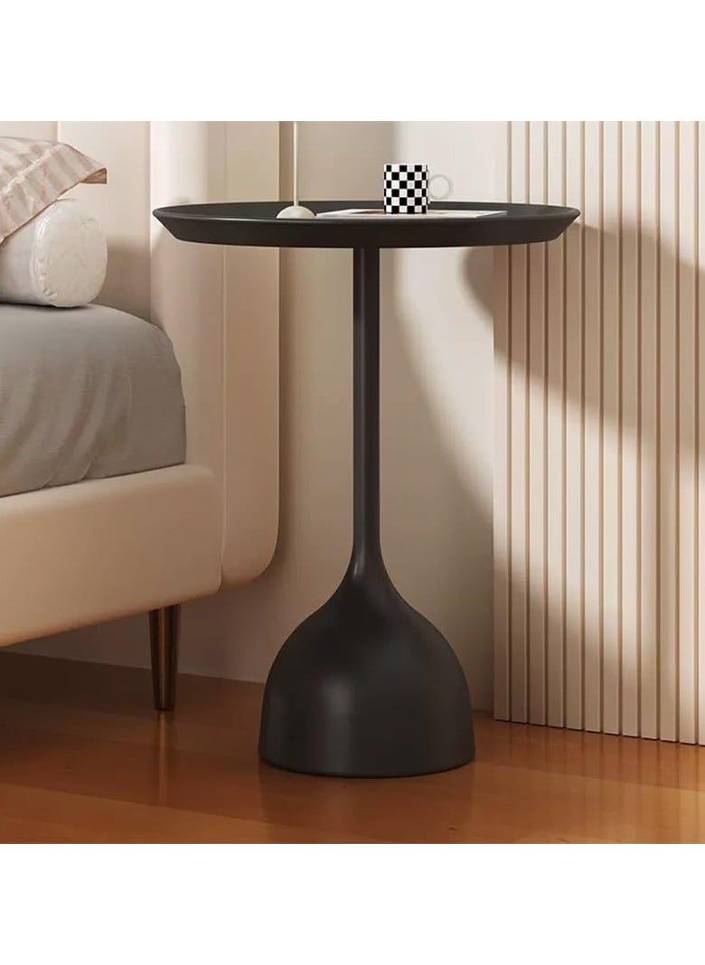 Sofa Side Table, Stylish Design Iron End Table, Living Room Small Round Table Corner Table, Black Minimalist Bedroom Bedside Table