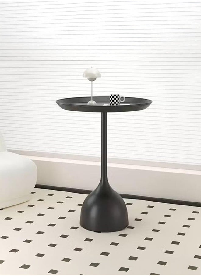 Sofa Side Table, Stylish Design Iron End Table, Living Room Small Round Table Corner Table, Black Minimalist Bedroom Bedside Table