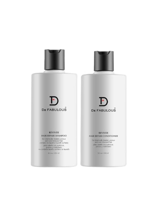 De Fabulous Reviver Hair Repair Shampoo & Conditioner 250ml (Save More with Virtual Combo) | Sulphate-Free pH Balanced | All Hair Type - Image 1