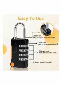 Excefore Combination Padlocks, Luggage Lock Suitcase Locks, 2 Pack Small Waterproof Padlocks, 4 Digit Code Security Locks for School Gym Locker, Gate, Shed, Tool Boxes, Fences  - Image 4