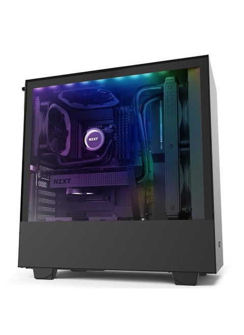 Nzxt H510i Pc Gaming Case - Front I/O Usb Type-C Port - Vertical Gpu Mount - Tempered Glass Side Panel - Integrated Rgb Lighting (Black)
