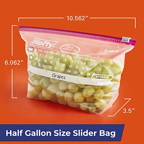 Hefty Slider Calendar Storage Bags, Half Gallon Size, 32 Count (Pack of 4), 128 Total - Image 2