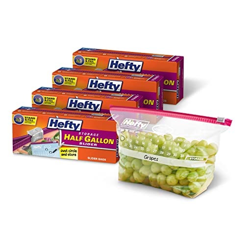 Hefty Slider Calendar Storage Bags, Half Gallon Size, 32 Count (Pack of 4), 128 Total - Image 1