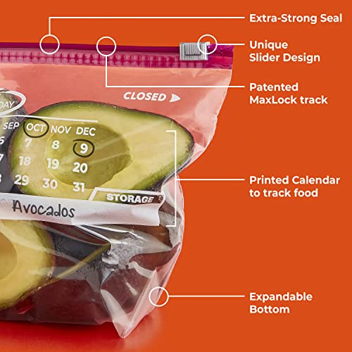 Hefty Slider Calendar Storage Bags, Half Gallon Size, 32 Count (Pack of 4), 128 Total - Image 4
