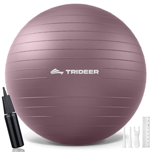 Trideer كرة التمارين من تريديير - كرة اليوغا - مقعد مكتبي وكرسي توازن، كرة الاستقرار لتمارين البيلاتس، العلاج الطبيعي، تدريب القوة وتحسين التوازن والتمدد - Image 1