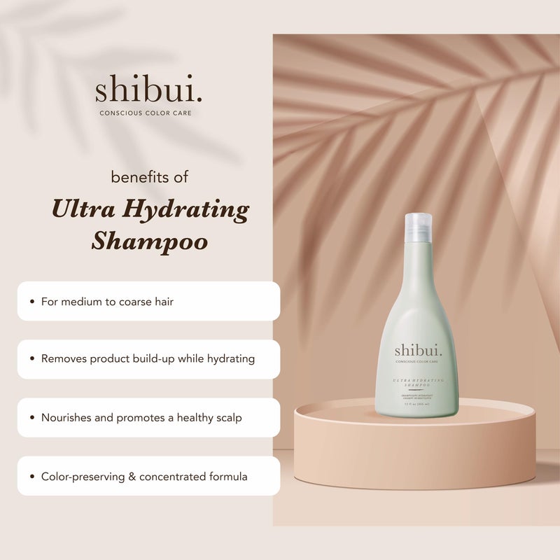 SHIBUI Ultra Hydrating Shampoo, Moisture-Rich Color Protection & Cleansing with Camellia & Lemongrass Oils for Medium to Textured Hair, Color-Safe & Silicone-Free, 12 Fl Oz - Image 2