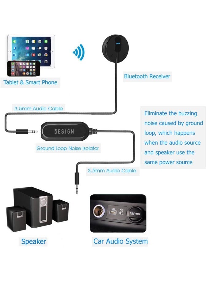 BESIGN عازل ضوضاء حلقة الأرض من BESIGN، فلتر ضوضاء الطنين، القضاء على ضوضاء الطنين لحلقة الأرض لنظام الصوت في السيارة ونظام الصوت المنزلي مع كابل صوت 3.5 مم - Image 4