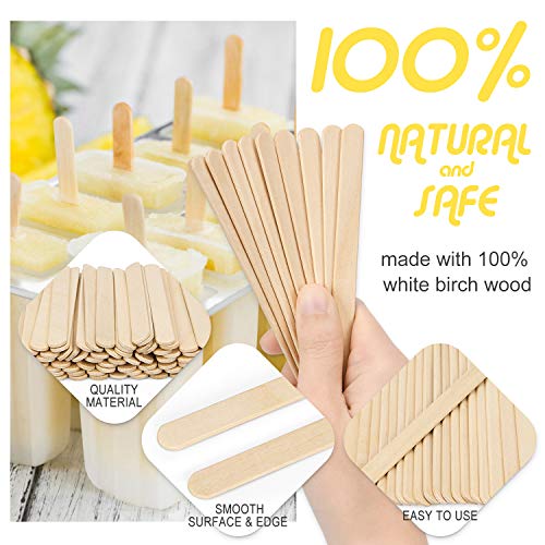 Magicfly 1000pcs Popsicle Sticks, Natural Wooden Food Grade Craft Sticks, 4-1/2 Inch Great Bulk Ice Cream Sticks for Craft Project, Home Decoration - Image 4