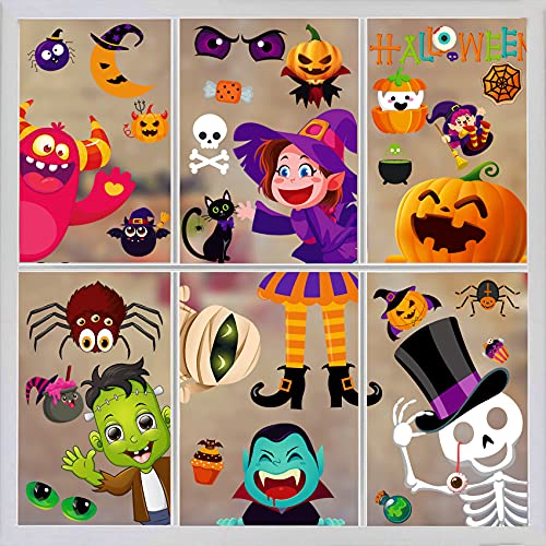 BAYLAY Halloween Window Clings - 10 Sheets Halloween Window Decorations Double Sided Hallowee n Window Stickers - Image 1