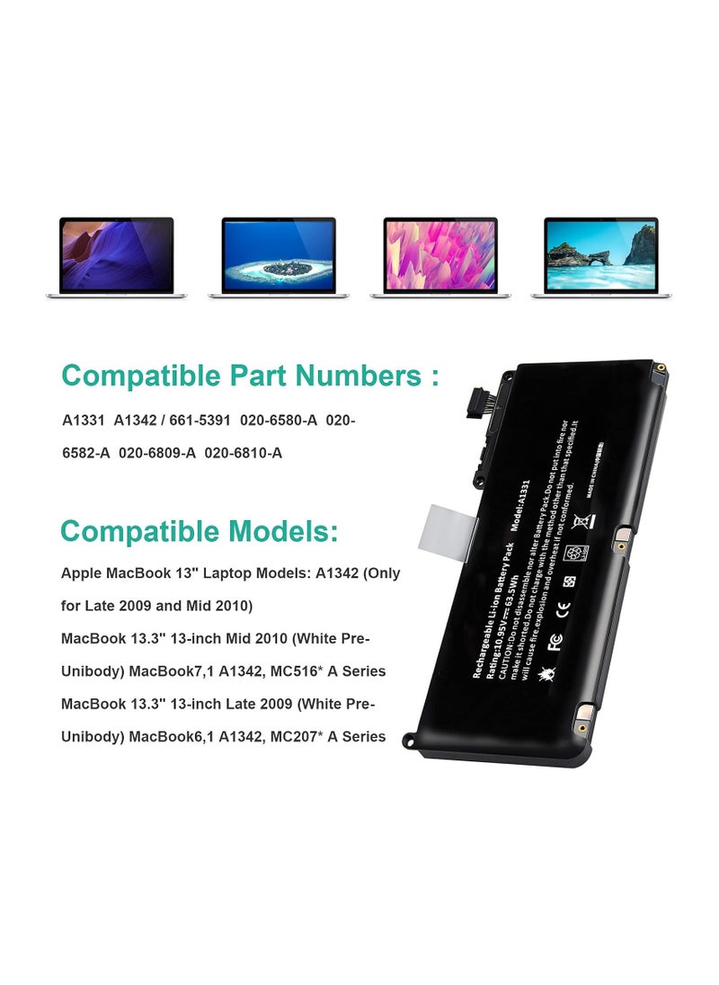 Generic Laptop battery for 13.3-inch MacBook, models A1331 and A1342, MacBook 7 MC516*/A and MacBook 6 MC207*/A series (Late 2009 and Mid 2010).  - Image 4