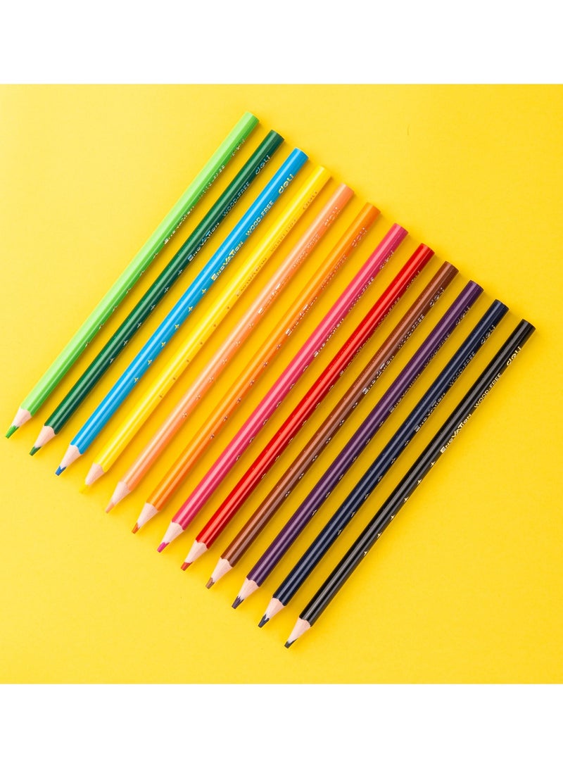 Deli 24 قطعة من أقلام التلوين الملونة الخالية من الخشب - Image 4
