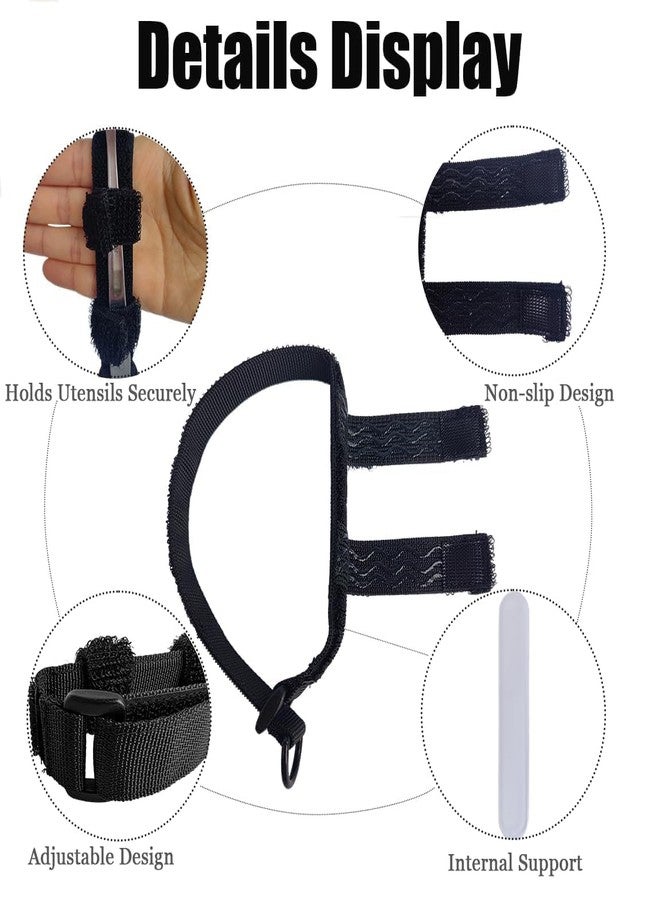 Toeloioh 2PCS Adjustable Holding Cutlery Makes Ideal Grip Aid for Holds Utensils Tools,Spoon Fork Universal Cuff Utensil Holder Strap,Suitable for Elderly or Individuals with Weak Grip (2) - Image 2