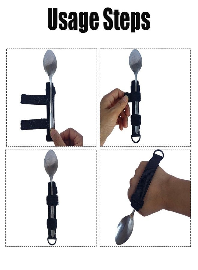 Toeloioh 2PCS Adjustable Holding Cutlery Makes Ideal Grip Aid for Holds Utensils Tools,Spoon Fork Universal Cuff Utensil Holder Strap,Suitable for Elderly or Individuals with Weak Grip (2) - Image 3