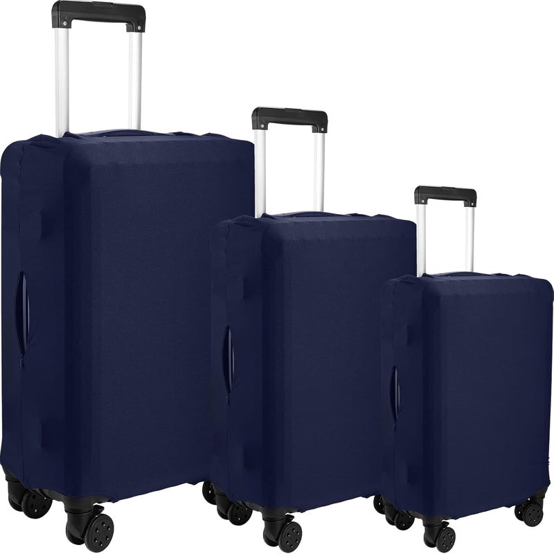 Kajaia 3 Pcs Luggage Cover Suitcase Protector Travel Suitcase Cover Anti Scratch Luggage Protector Washable Fits 1828 Inch Luggage Navy Blue - Image 1