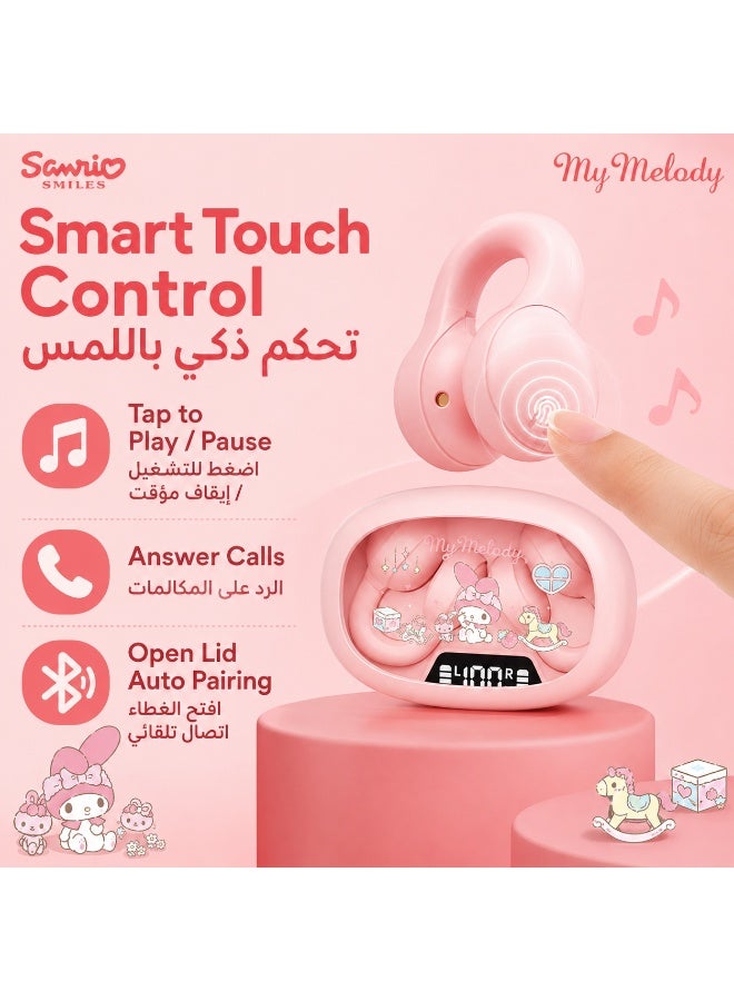 Cute Pink Wireless Earbuds Bluetooth 5.4, ENC Noise Reduction, Low Latency Gaming Earphones, Digital Power Display Charging Case, Touch Control, Comfortable Ear-Hook Fit for iOS Android - Image 4