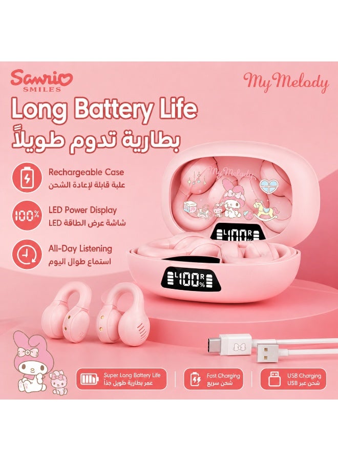 Cute Pink Wireless Earbuds Bluetooth 5.4, ENC Noise Reduction, Low Latency Gaming Earphones, Digital Power Display Charging Case, Touch Control, Comfortable Ear-Hook Fit for iOS Android - Image 5
