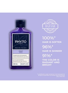 Phyto Purple No Yellow Shampoo - Colour Depositing Purple Shampoo, Anti Brass Toning Shampoo Neutralizes Yellow Tones And Enhances Shine|250 Ml  - Image 2